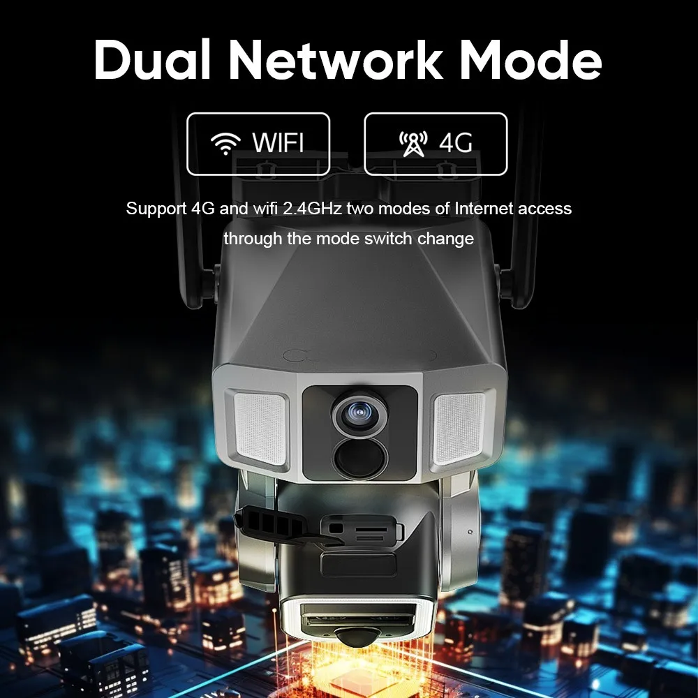 2K 4MP 4G WIFI 10X зум камера наблюдения с солнечной панелью двойной объектив оптический PTZ Безопасности Солнечная наружная