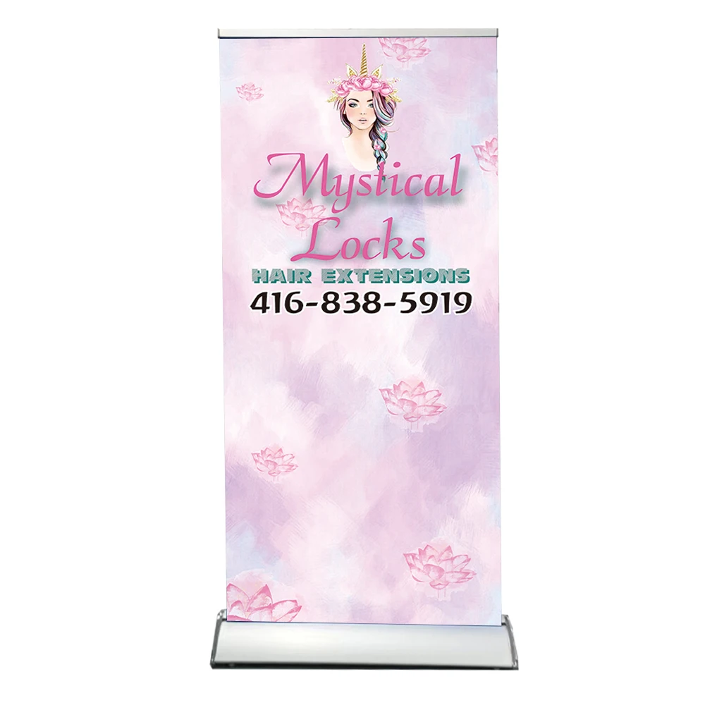 beautiful Shop RB-T0 trade show retractable custom logo printed double 2 feet wide base  roll up banner stand