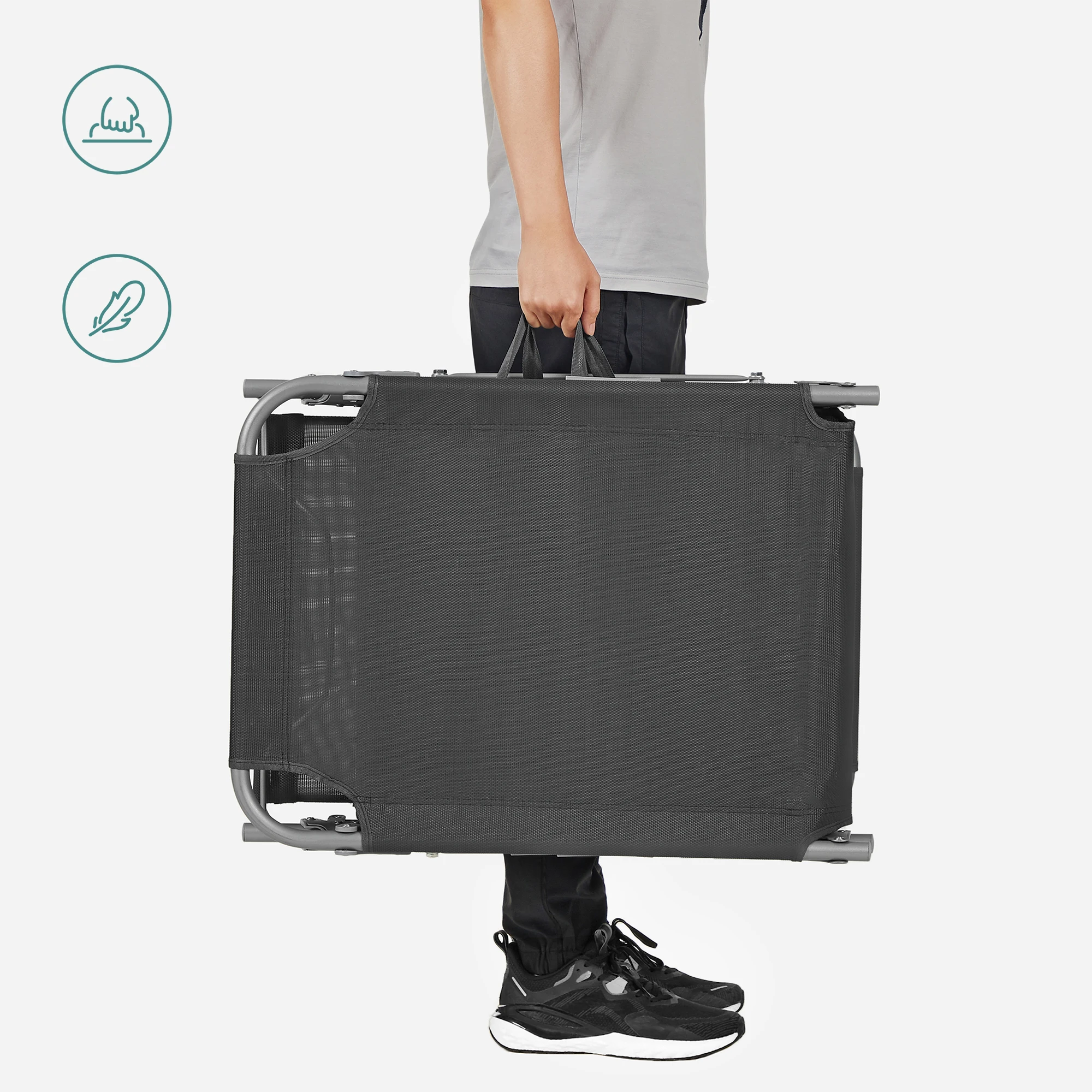 Songmics Outdoor Furniture Foldable Picnic Beach Garden Pool Chair Adjustable Sun Bed Sun Lounger with Headrest