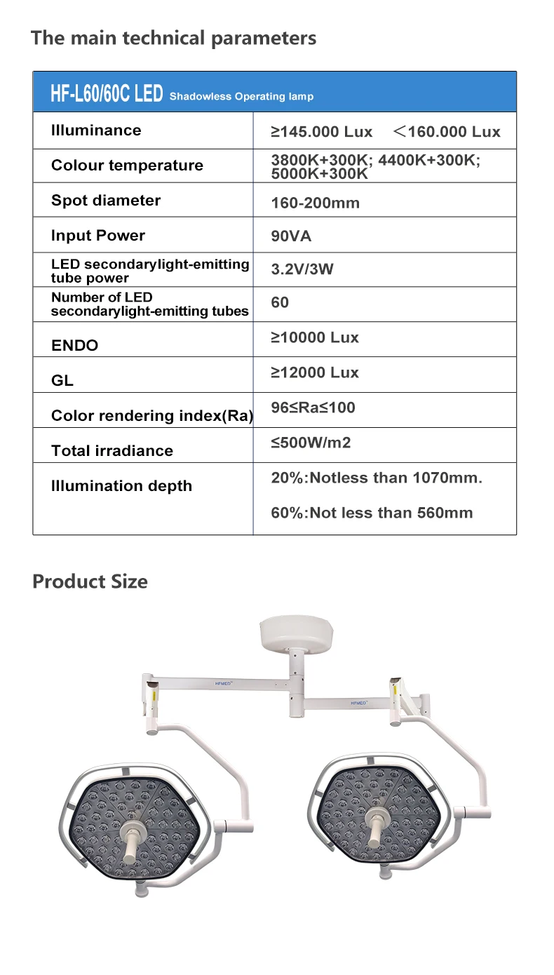 HFMED  Operated Lamp Led Room Outer Optic Operating Light Part Ot Cialitica With Camera System Shadowless Operation Scialitic