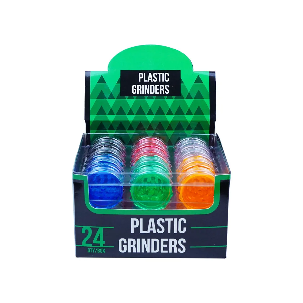 Wholesale Tobacco Grinder  Custom Logo 2 Layer Portable Plastic Grinder For Dry Herbs And Tobacco Leaves Grinding