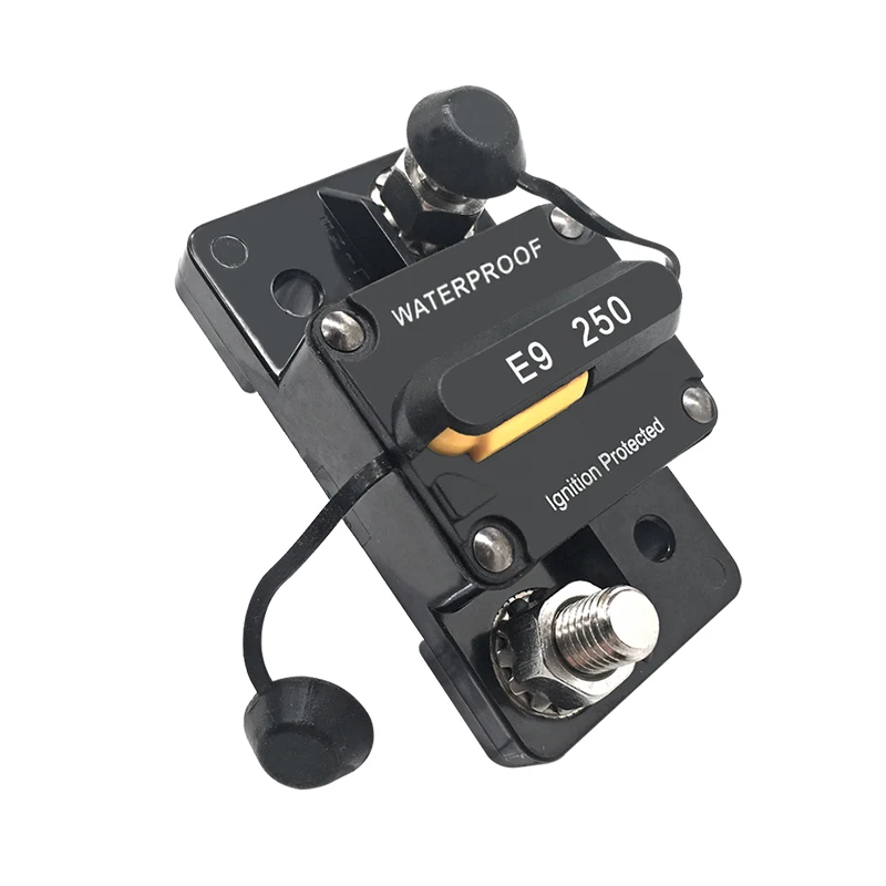 Automotive Circuit Breaker,12V-48V DC 250A Car Audio Waterproof Circuit Breaker Reset Fuse Inverter with Manual Reset