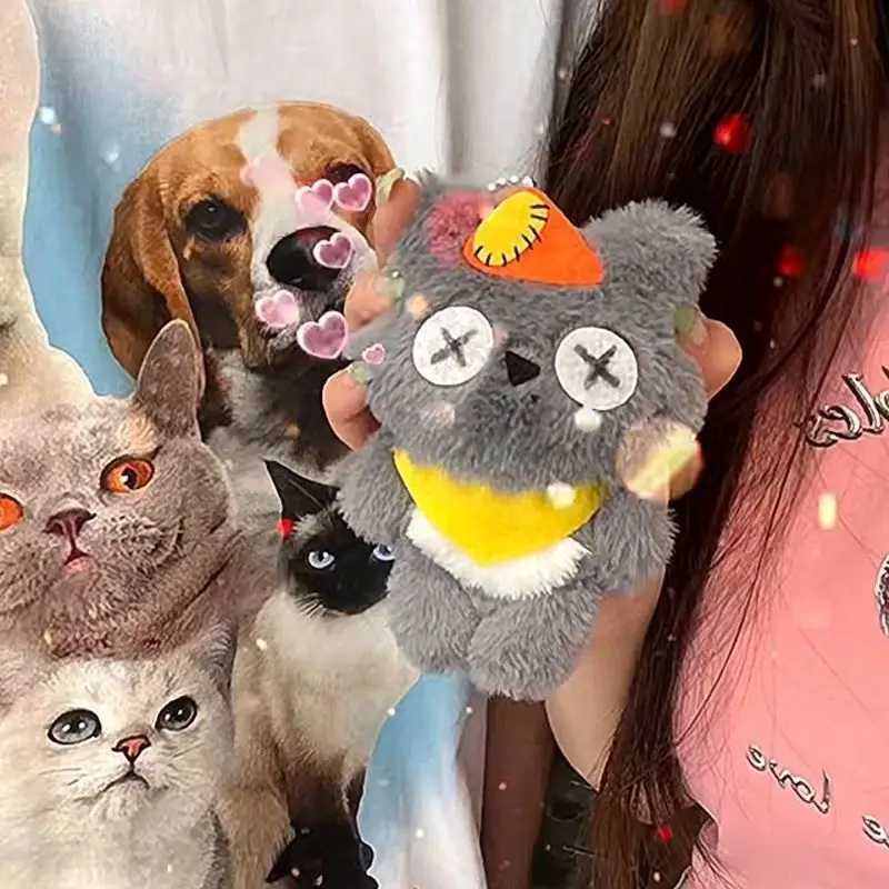 Squeaky Big Wolf diy material bag Handmade gift for your girlfriend plush doll pendant