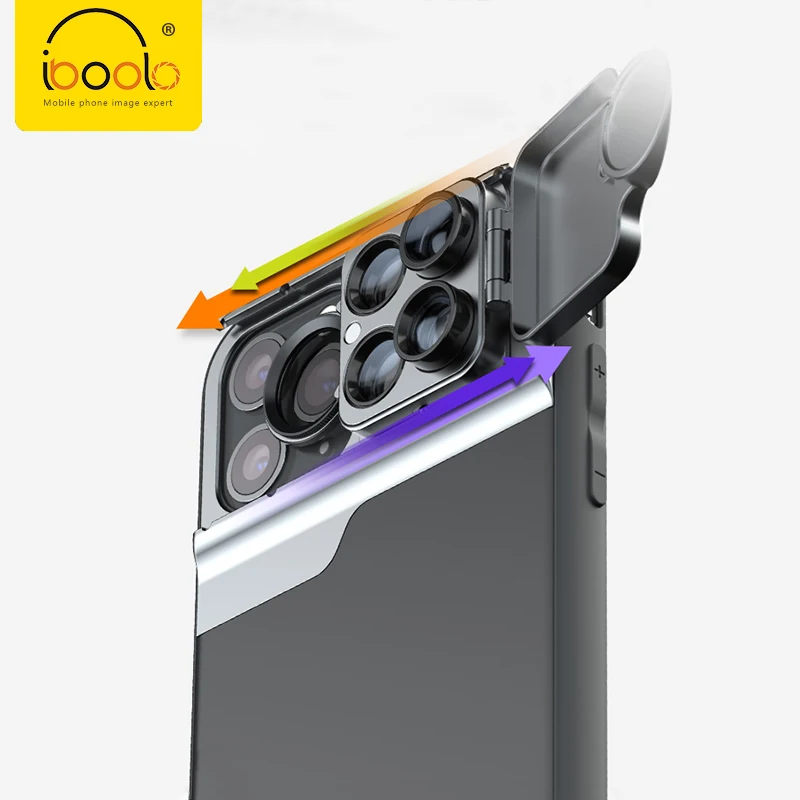  IBOOLO Лидер продаж чехол для телефона 5 в 1 Набор объективов iphone 11 pro max 180 градусов объектив «рыбий глаз» 2X телефото