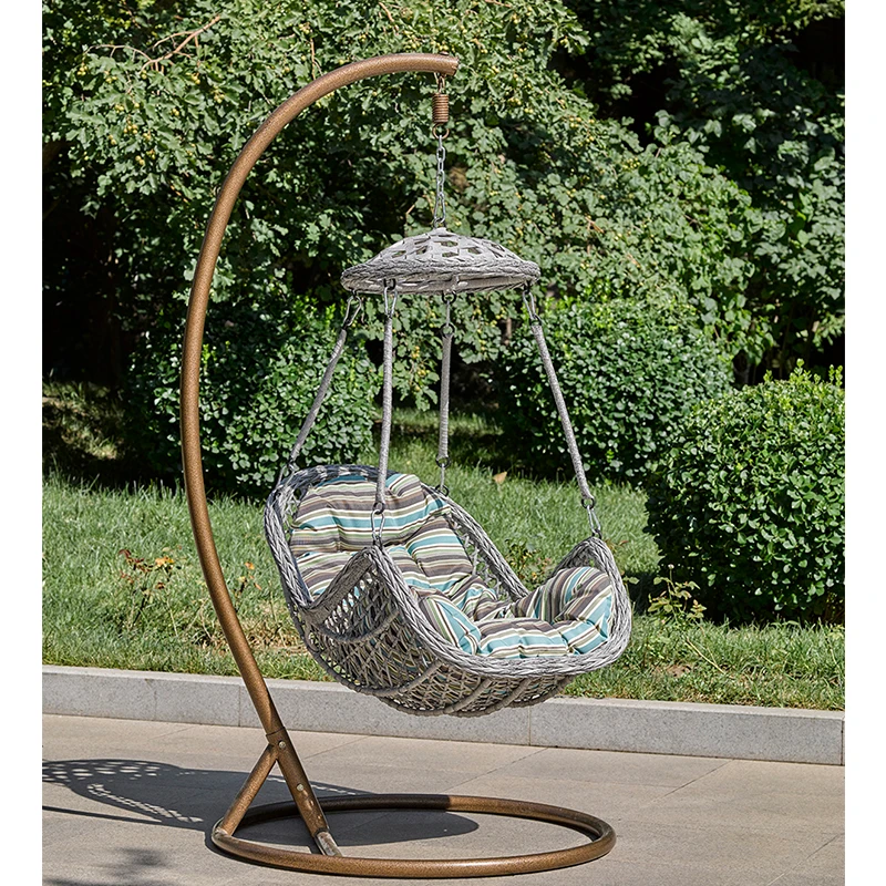 Outdoor Hanging Couch Curved Chaise Balcony Chair Plastic Chairs Double Bird Nest Swing Reclining Furniture Rattan Egg White