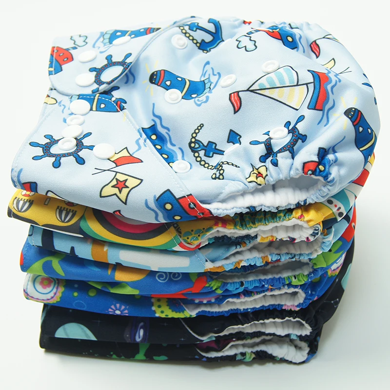 Wholesale Reusable Washable Cute Patterns Microfiber Bamboo Charcoal Cloth Diapers
