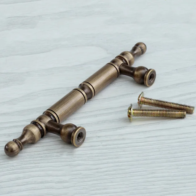 Zhuoqi Solid Brass Furniture Door Handle Kitchen Door Satin Brass Bar Cabinet Handle Wardrobe Door Handle