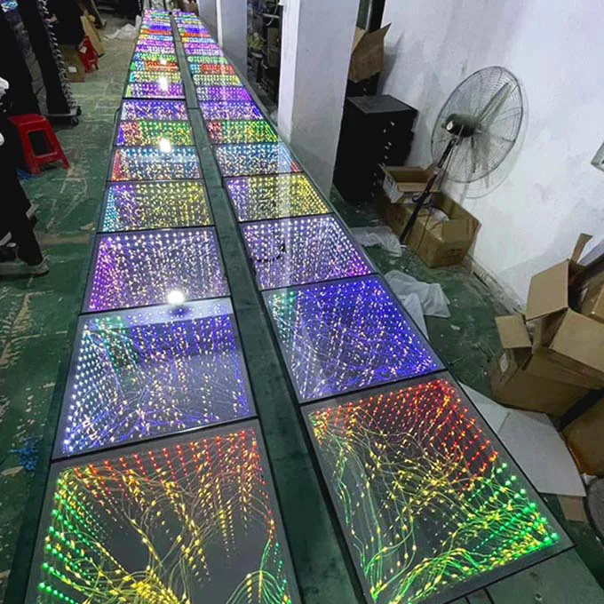 Led Dance Floor With Fill Light Lamp Dance Floor Led Interactive Magnetic 3D Mirror Dance Floor Panels