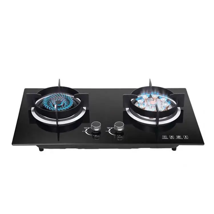 Widely Used Empered Glass 2 Burner Gas Stove Metal Seaming Gas Stove