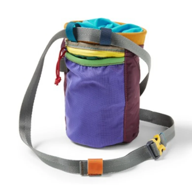 Manufacturing OEM Portable Outdoor Hiking Sport Gym Nonslip Magnesia Pouch Rock Climbing Chalk Bag with Drawstring Closure