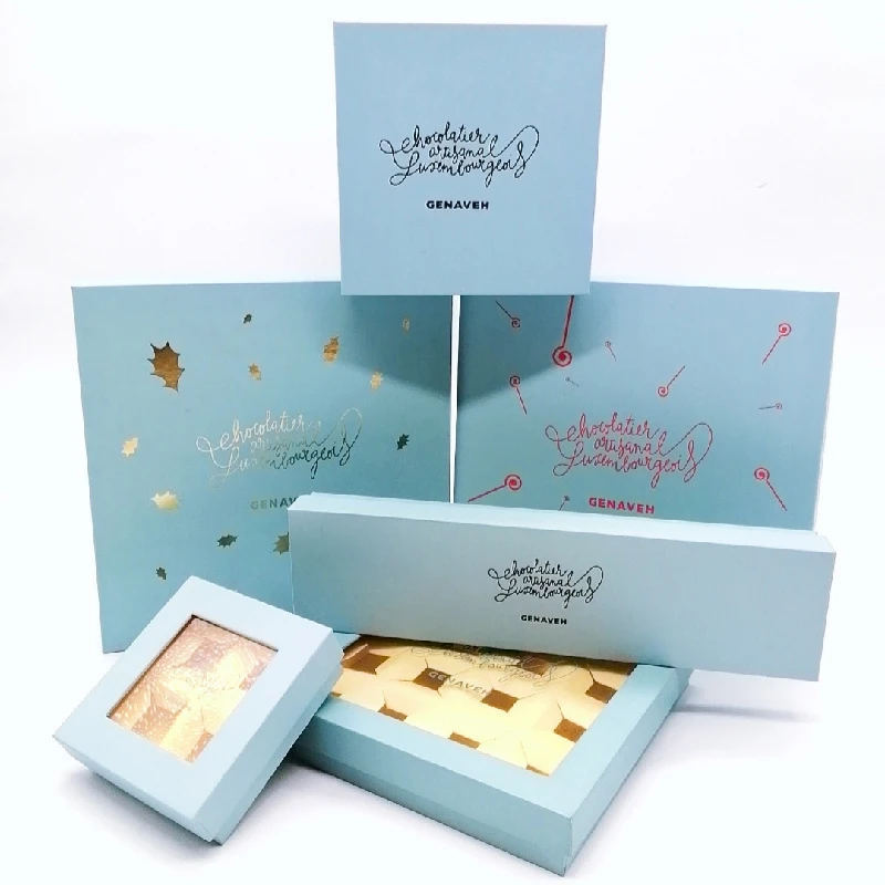 Custom logo printed truffle bonbon wrapping Box luxury cardboard paper candy gift chocolate packaging boxes