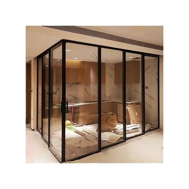 Villa Garden Exterior Aluminum UPVC Corner Sliding Door with single or double tempered glass