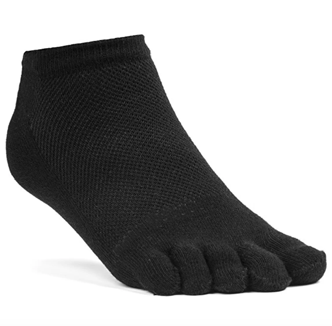 High Quality 100% Cotton Black Women Athletic Ankle Five Finger Toe Socks