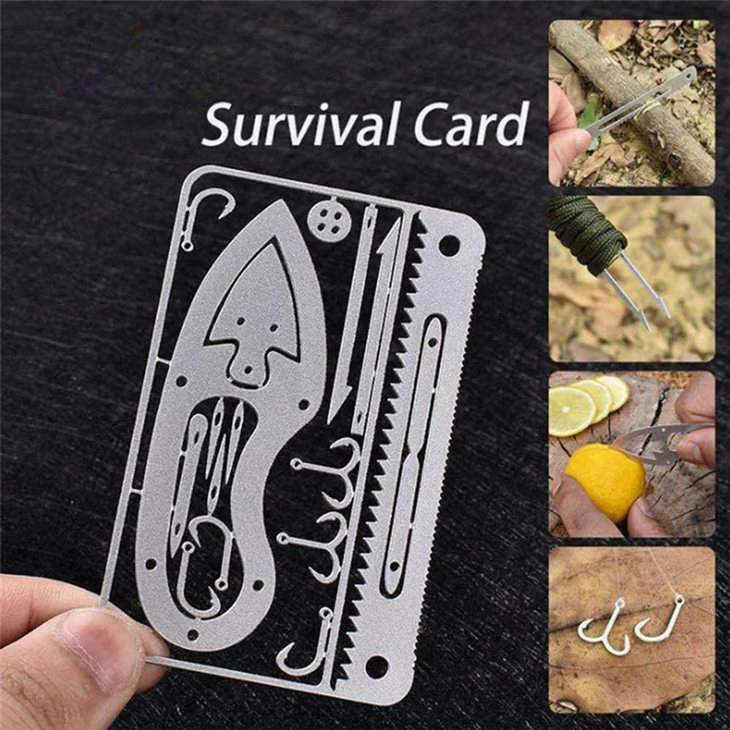4pack Multi Tool Survival Gear Credit Card Camping Multipurpose EDC Fishing Hooks Gift Idea Ohter Outdoor Equipment