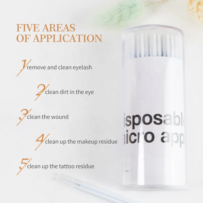 Micro Applicator Brush Disposable Lash Stick For Extension Makeup Application Cotton Swab