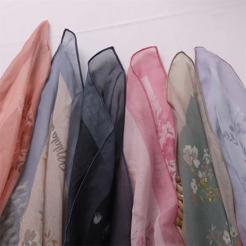 custom printed chiffon foulard cotton hijabs scarf muslim musulman clip veil women accessories capital