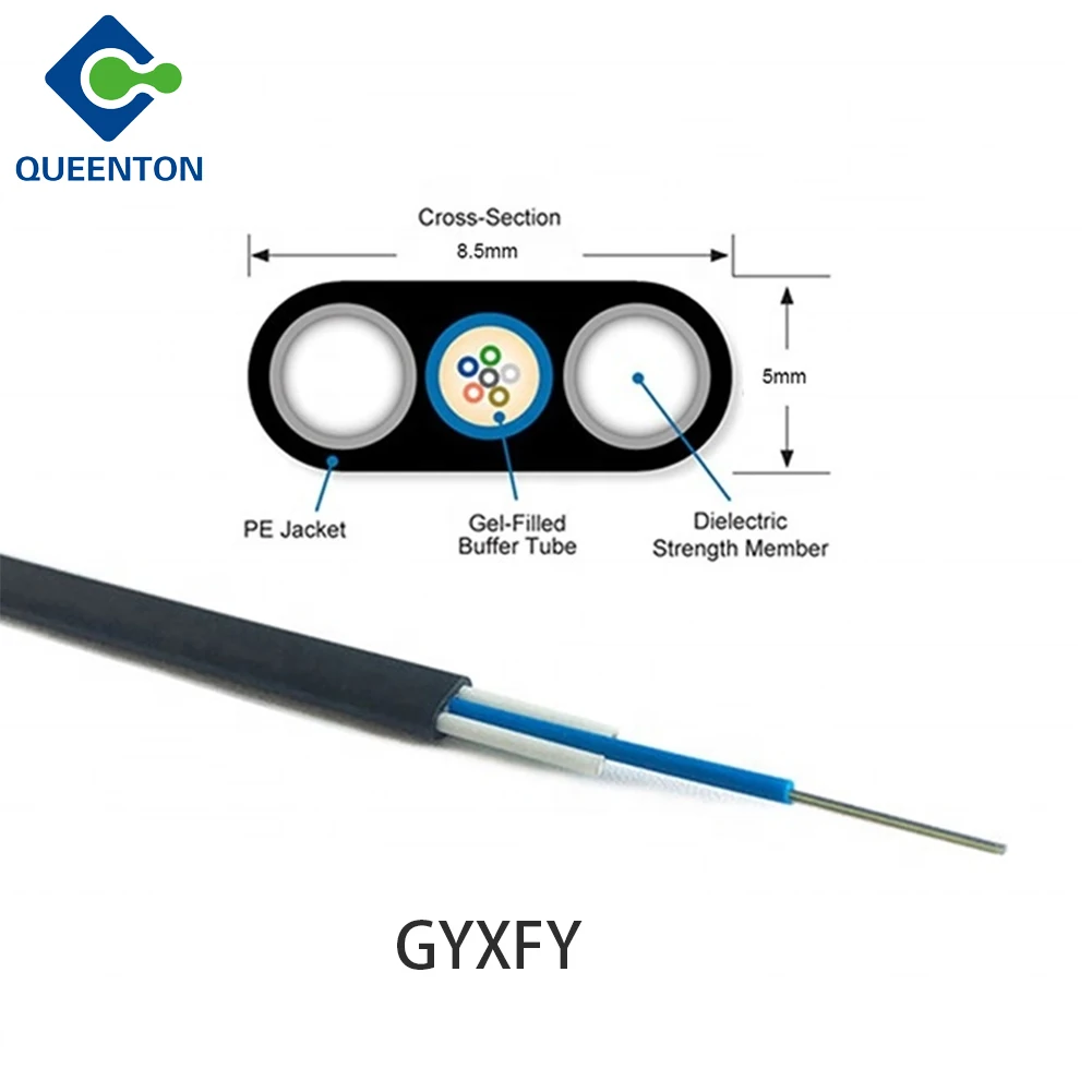 FTTH Armour FRP Cable GYXFY Qiton Queenton 4 6 8 12 24 Core optic fiber cable low price 12Core Outdoor optic fibre optical cable