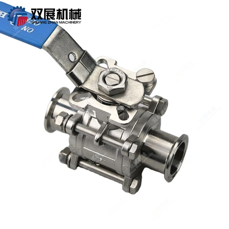 sanitary TC encapsulated ball valve high plate stainless steel SS304 SS316L tri-clamp ends manually 1000 WOG