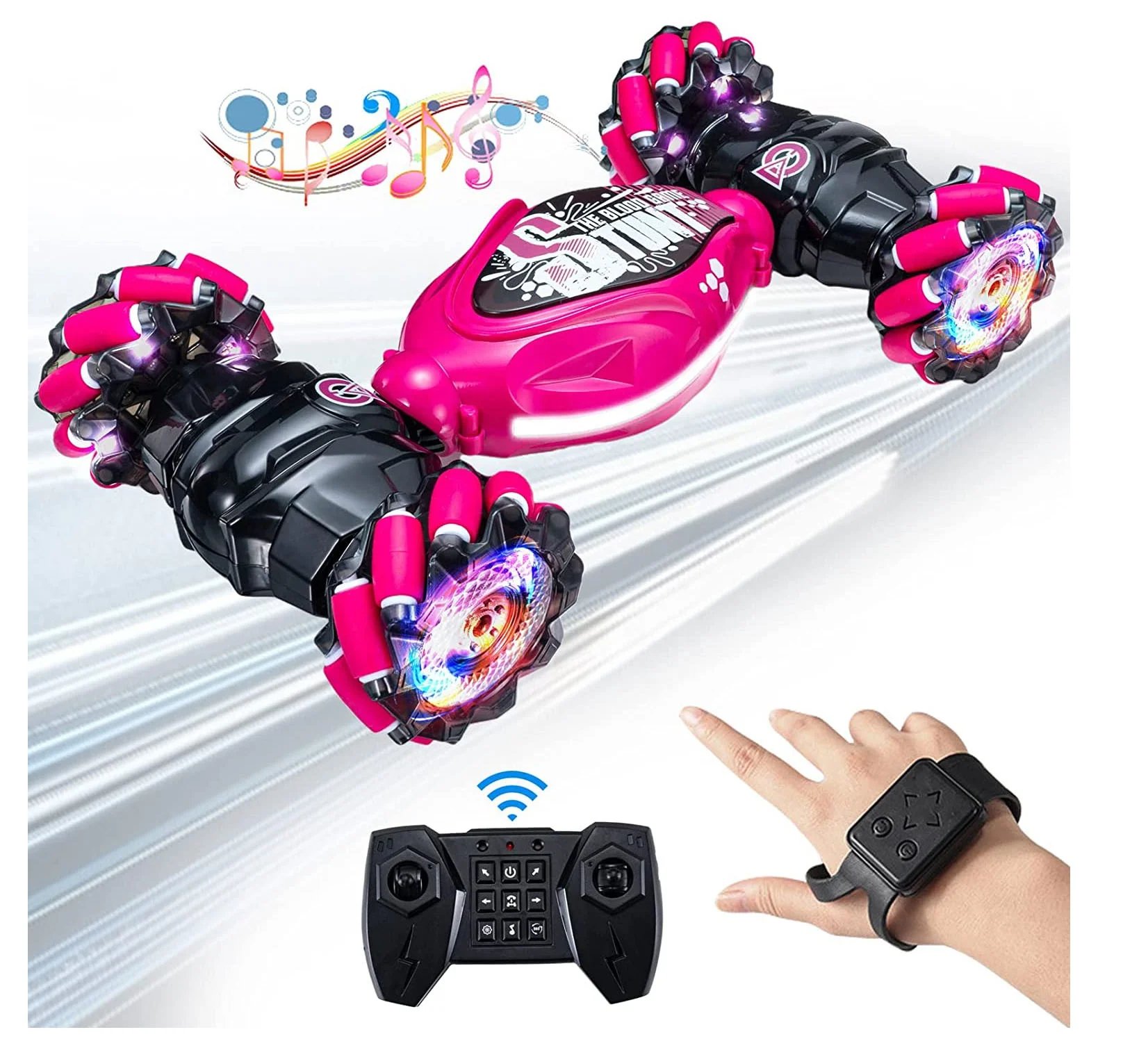 Monster Trucks Hand Controlled Gesture RC Stunt Car 360 Large 1:14 Scale Remote Control Car for Boys Adults with Lights Music