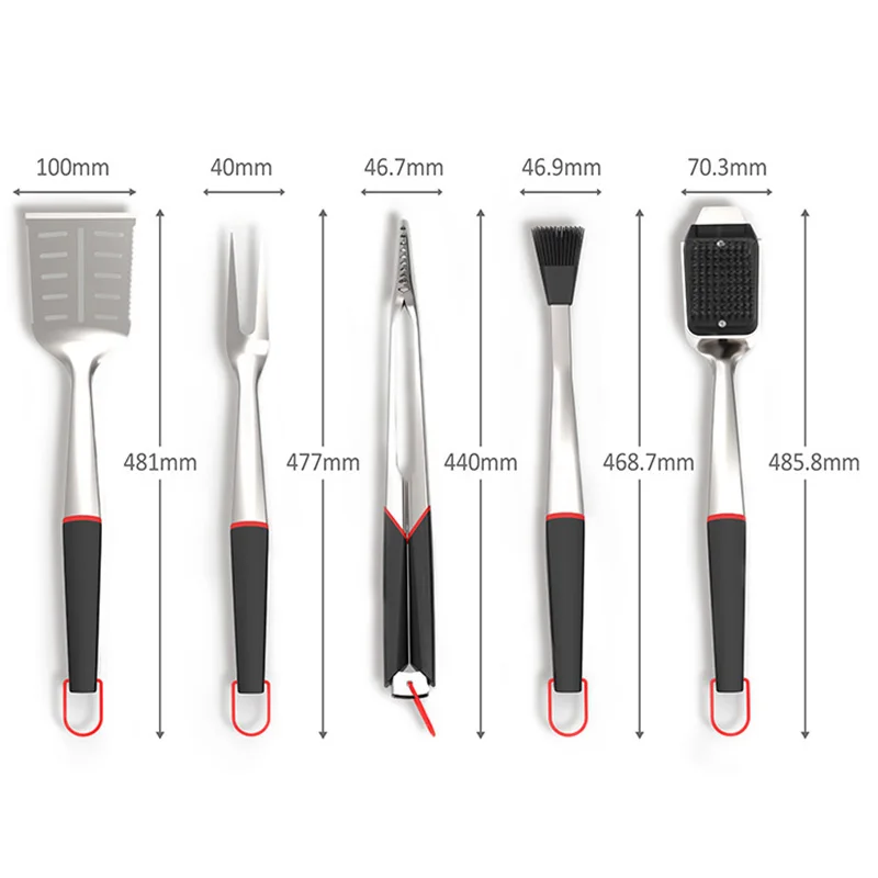 5 шт. из нержавеющей стали для барбекю из нержавеющей стали для кемпинга на открытом воздухе кухонная утварь набор для барбекю Посуда Набор инструментов для барбекю