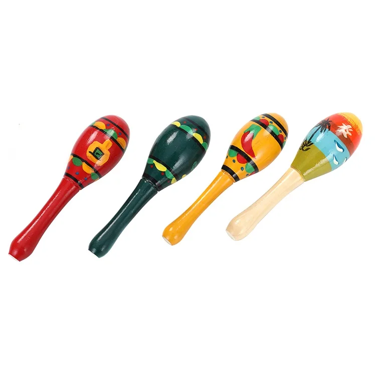 Quality chinese products wooden popular colorful music toy baby maracas set music instruments that toddler maracas custom