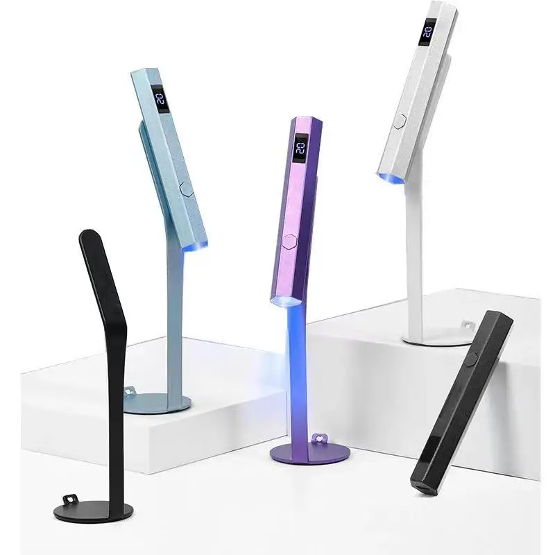 Fast dryer Handheld Rechargeable Cordless Curing nail polish Gel Portable Mini Uv Led Nail Lamp With Timer Holder Based