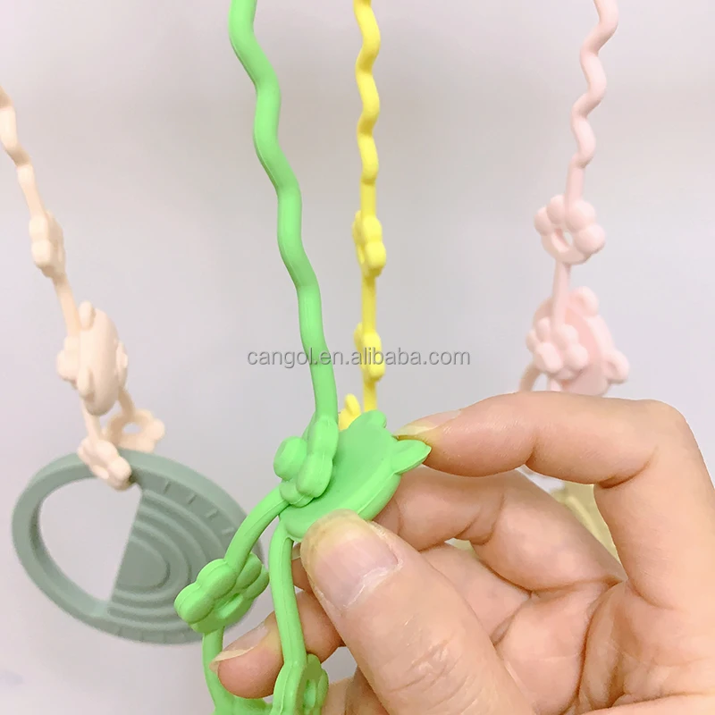 BPA FREE Stretchable Safety Baby Toy Strap Silicone Pacifier Clips Toddler Bottle Toy Harness Straps Anti-lost Chain For Kids
