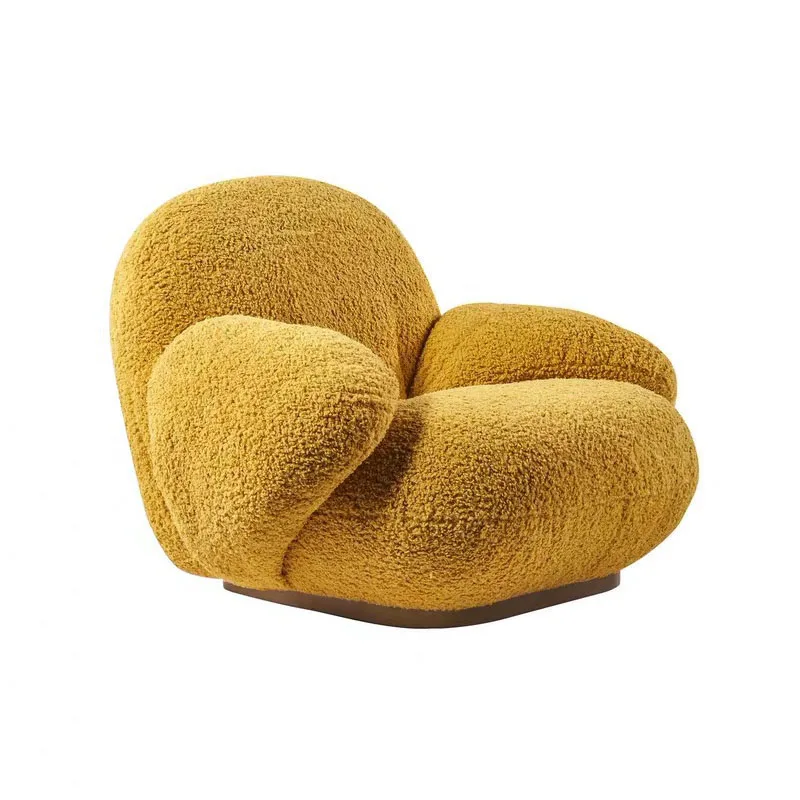 Lamb wool swivel chair lazy sofa ancient surprise lonely cream wind ins white fat single chair armless lounge chairs