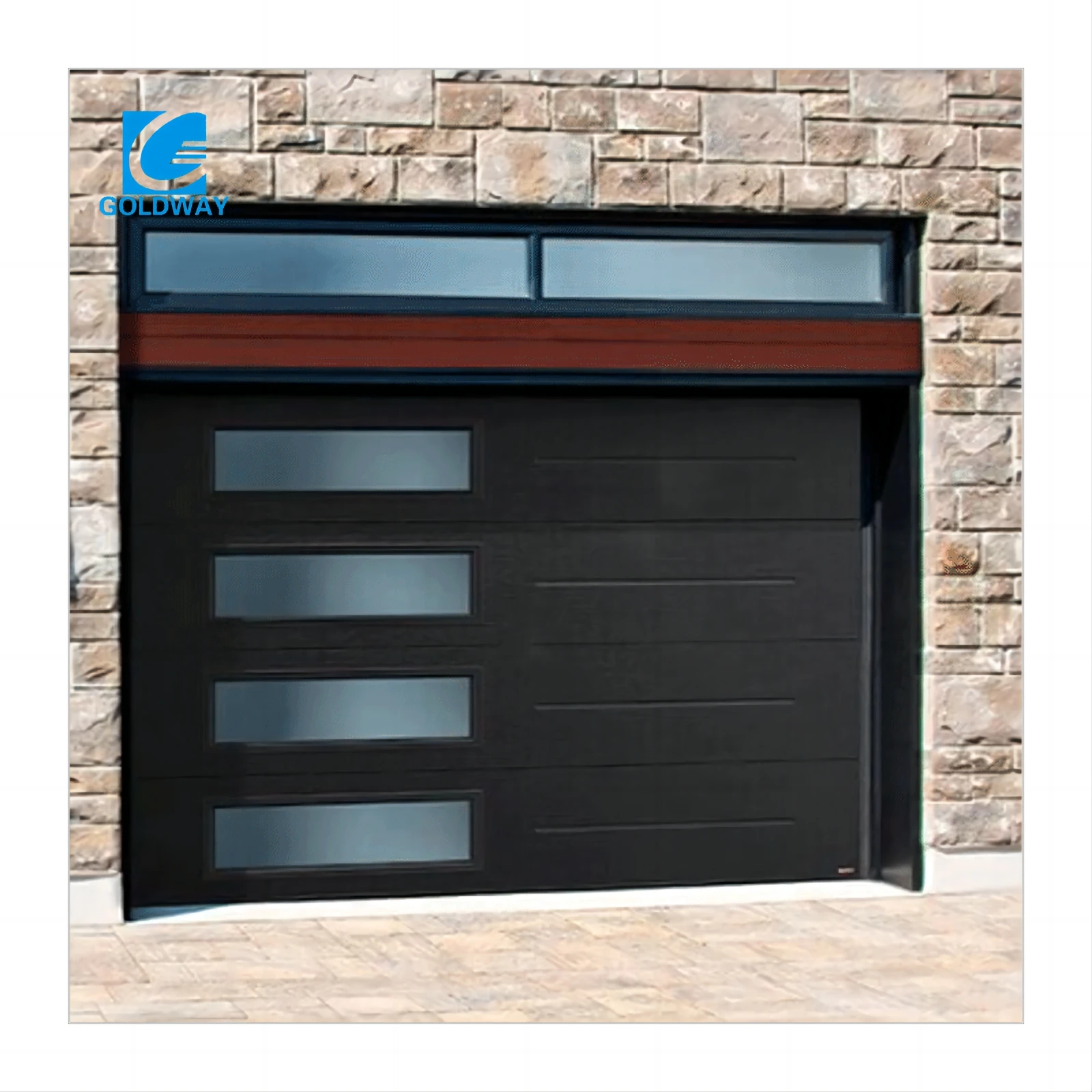 Modern Design Overhead Sectional Garage Door Automatic Security Garage Door With Window