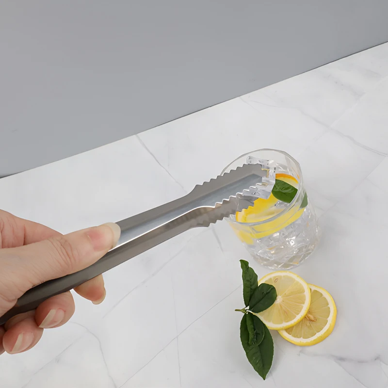 Factory Direct Stainless Steel BBQ Charcoal Engrave Ice Bread Tong Food Salad Server Ice Tongs