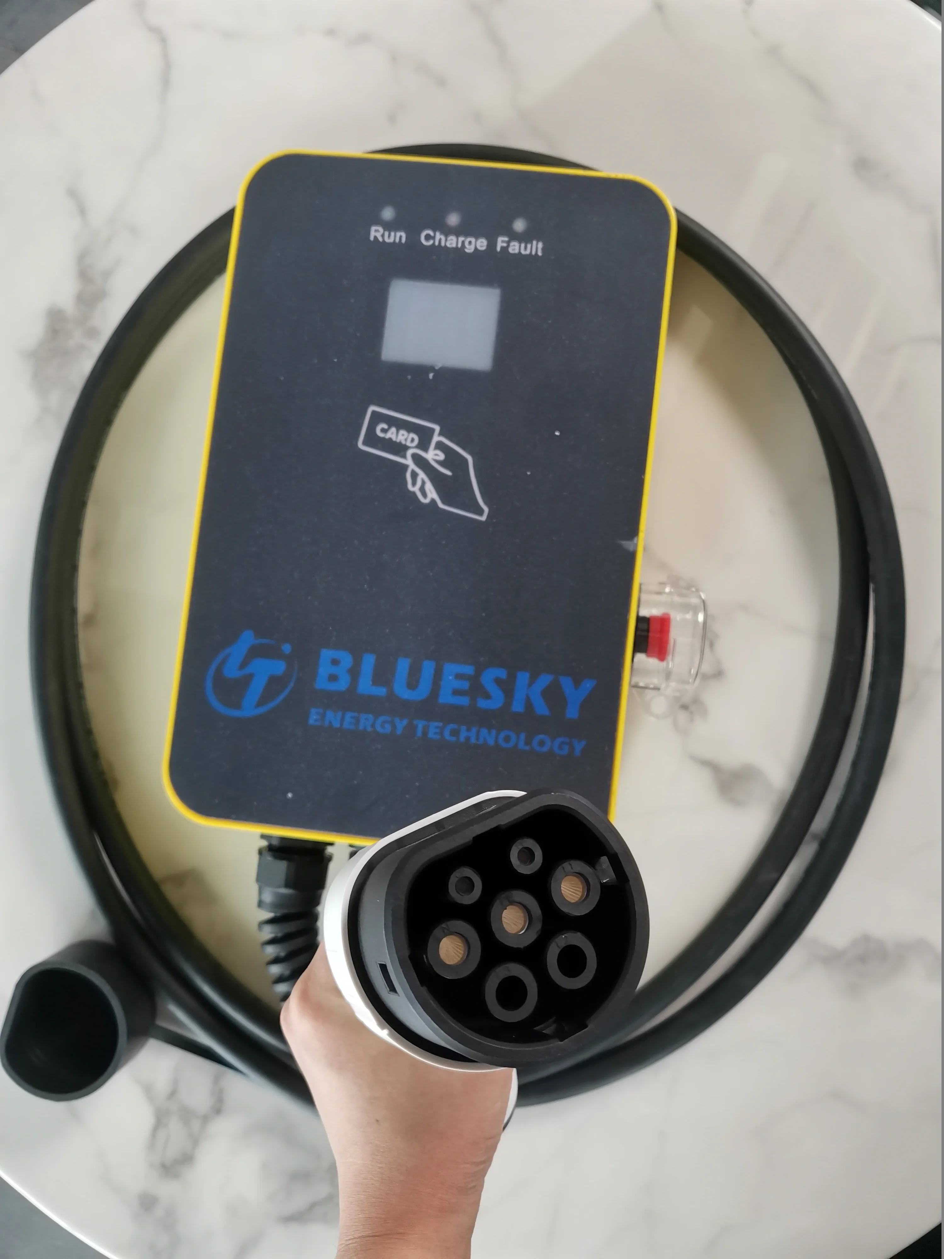 Bluesky AC EV Charger 7KW One Connector BSEC-7K CCS2 230S AC230V 32A 283*115*400 Wall-mounted 283*115*1270 Floor-standing