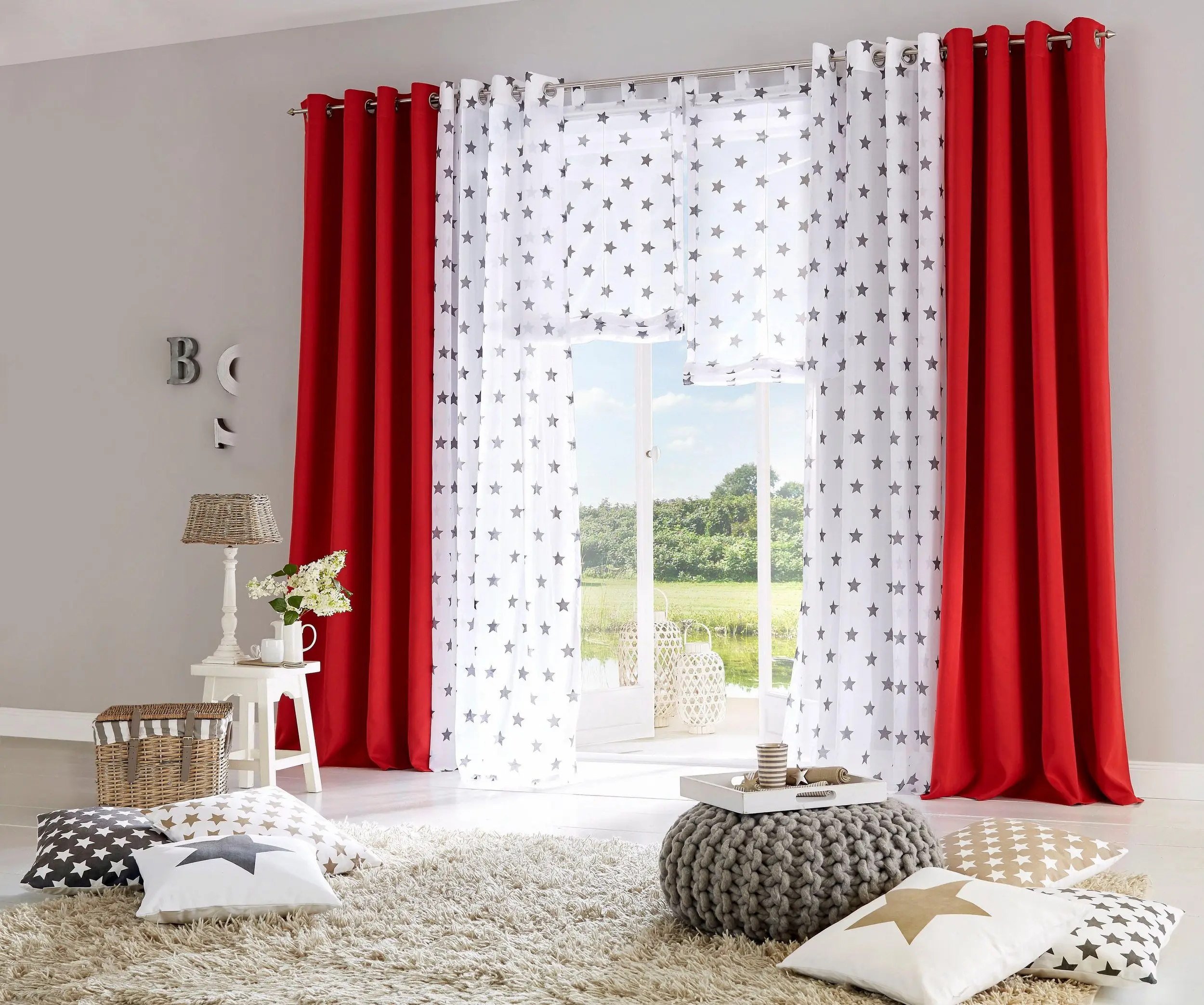 wholesale ready made valance office 100% polyester Printing  blackout window curtains