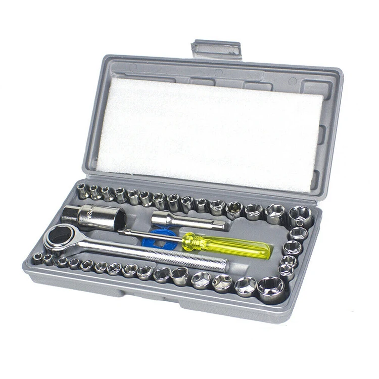 1/4 3/8 Drive Mechanics Auto Wrench 40PC Ratchet Socket Set