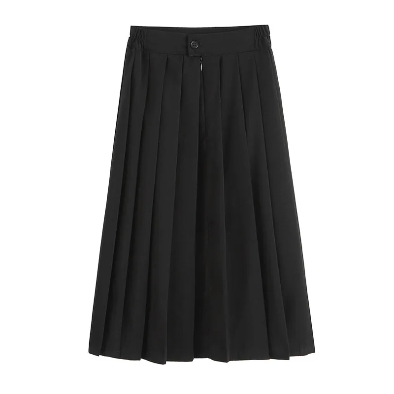 Japanese summer jk uniform pleated skirt mid-length college style elastic waist plus size student skirts