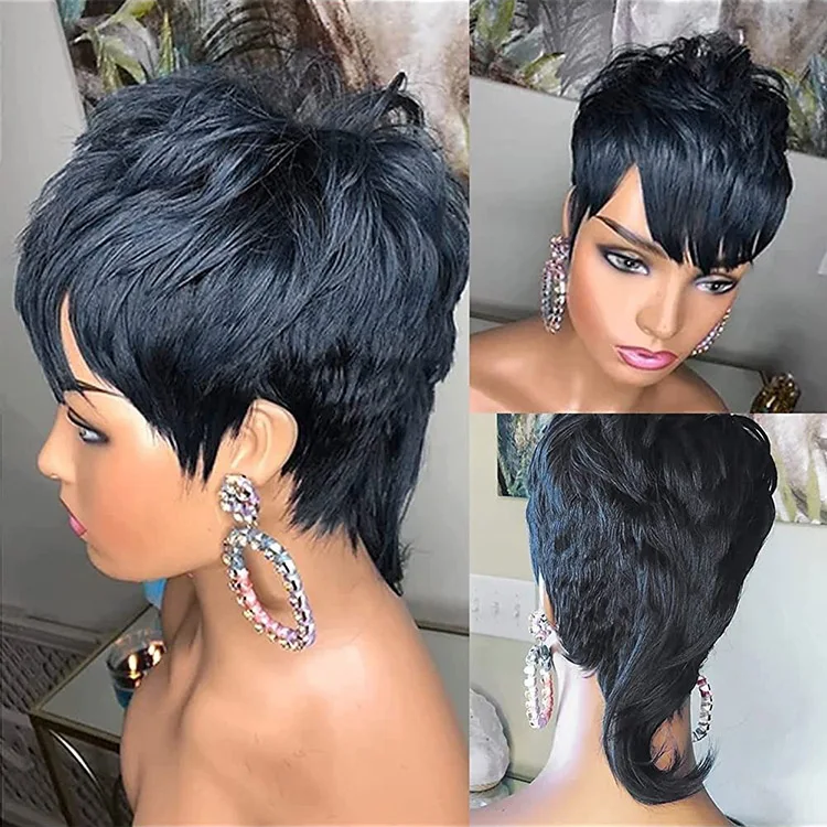 Pixie Wigs 13X4 Lace Frontal Human Hair Wigs Ear To Ear Short Cut Wigs Remy Hair Wholesales 5Pcs Free Shipping