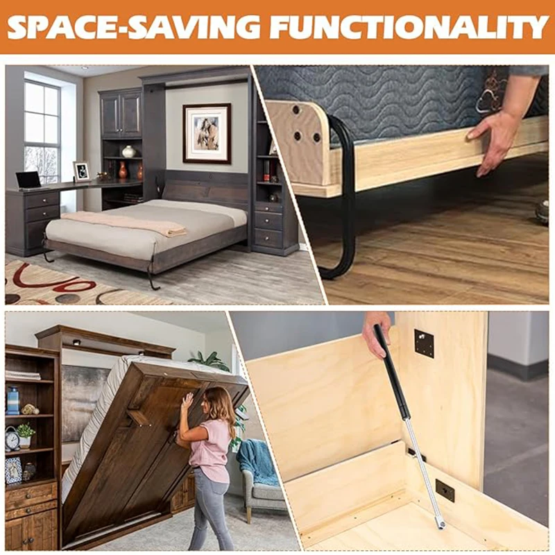 Hot Sale Hidden Horizontal Full Queen Mounted Folding System Spring King Size Foldable Wall Murphy Bed Hardware Kit Mechanism