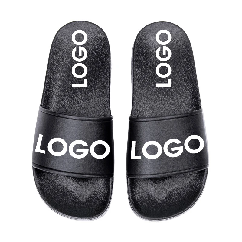 OEM Custom Black Slides Footwear Sandal PVC,Custom Logo Slippers Men Plain Blank Slide Sandal,Slippers Custom Logo Slide Sandal