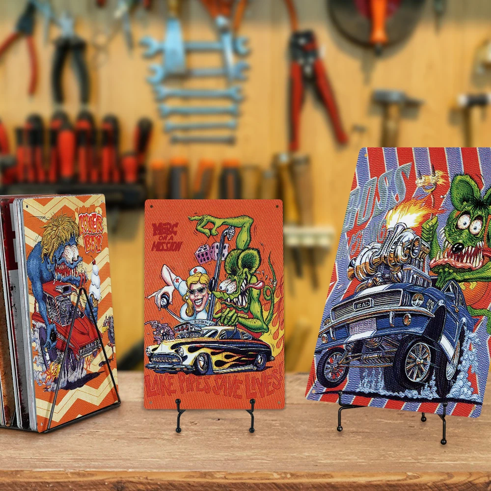Putuo Decor Wholesale New Tin Sign Funny Wall Rat Fink Metal Home Garage Man Cave Decor Tin Sign Gifts