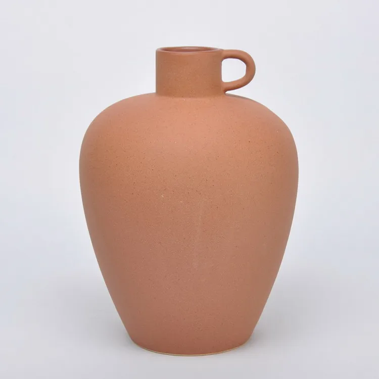 Factory direct selling antique artistic matt glaze home decoration desktop artificial flower vases for flowers