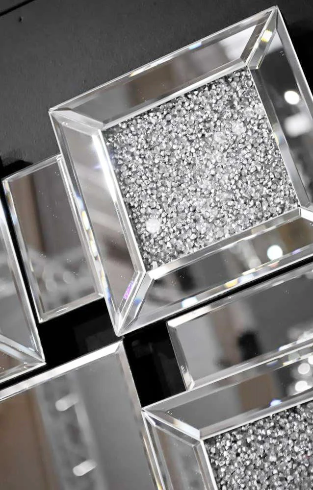 Sparkling Crushed Diamond Rectangular Wall Mirror Decorative Glass Mirrors for Home Wall Decoration Living room furniture