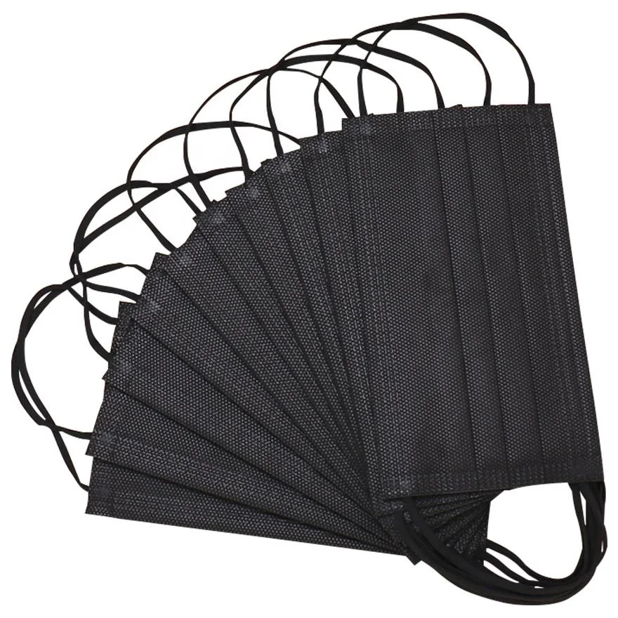 High quality CE certified customized adult mask  3 ply layers fabric black  disposable comfortable  protective medical mask