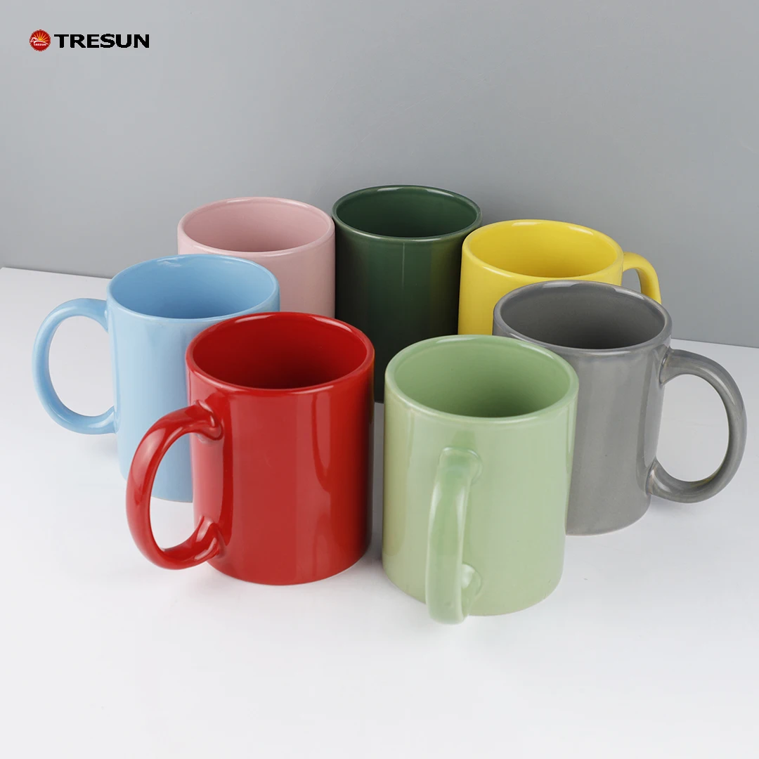 milk cup tea coffee household multicolored green blue pink grey glossy drinking drinkware plain ceramic pure full color mug