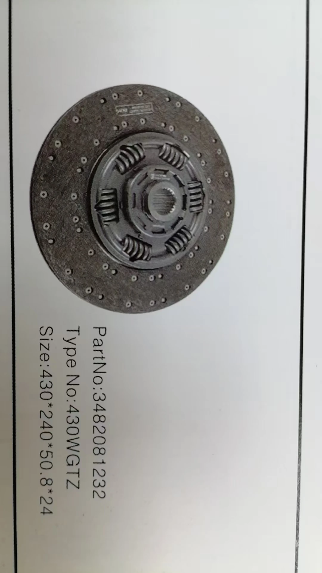 YSD AUTO clutch cover pressure plate 3483034035 size 430*235*450 clutch disc 3482081232 size 430*240*50.8*24