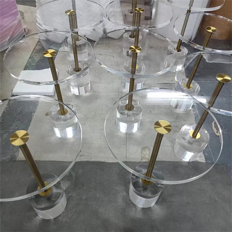 Acrylic Edge Table, Circular Coffee Table, Easy To Disassemble, Transparent Edge Table, Small Table