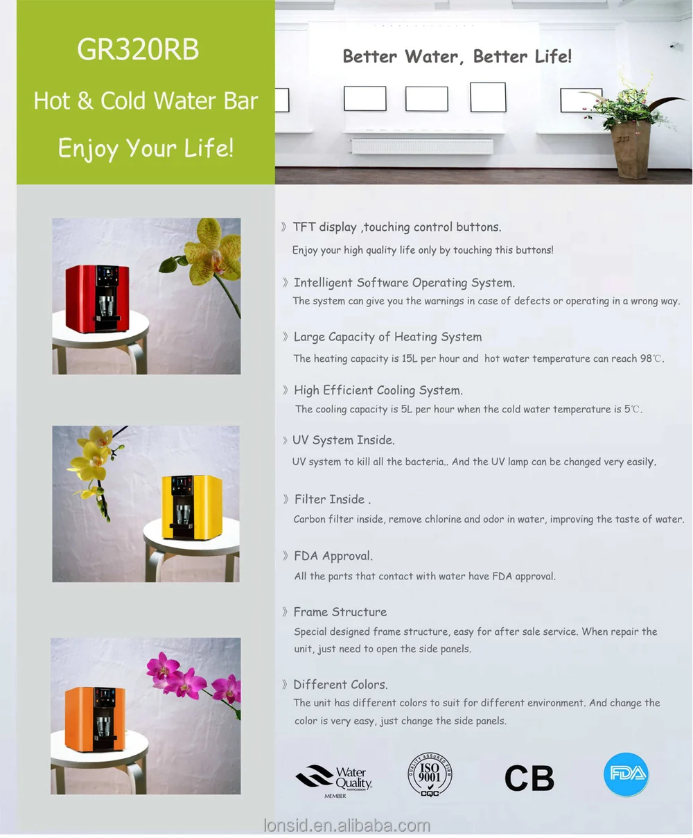 Lonsid water dispensing plastic tap Mini water bar with alkaline water filter Customizable kitchen bedroom office available