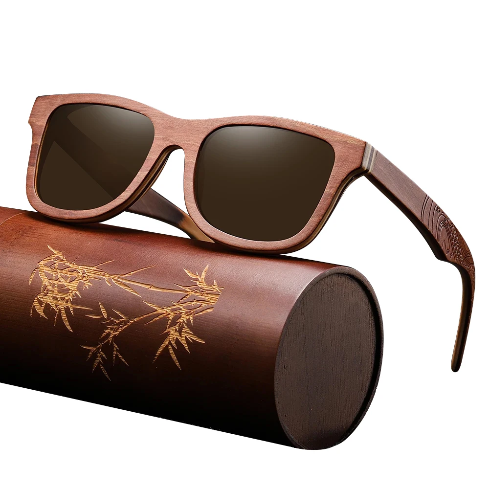 Custom Logo Wooden Bamboo Sunglasses Polarized Lens Fashion Colorful Retro Unisex Sun Glasses