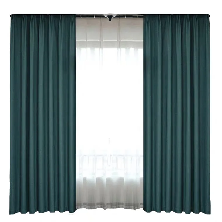 Simple Style Day And Night Cloth Curtain Plain Herringbone Fabrics For Curtains Fabric Sale