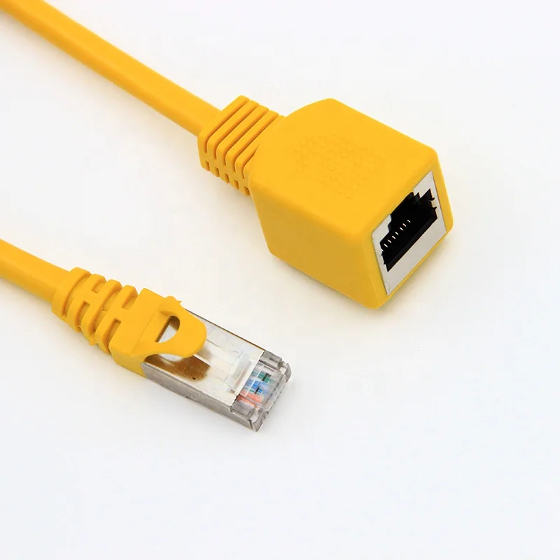 Yellow 8P8C FTP RJ45 Male to Female Ethernet Extension Cable for Local Area Network LAN