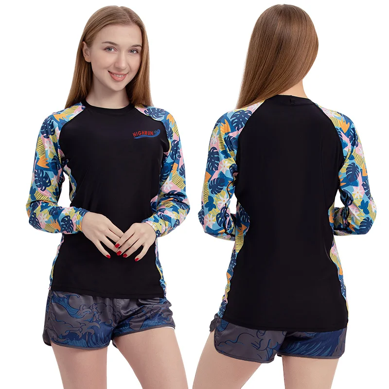 women breathable beautiful rash guard women upf50 long sleeve cheap crop top rash guard surf shirts