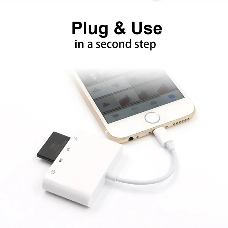 Оптовая продажа USB-кардридер с подсветкой 8 pin на USB OTG адаптер зарядным портом для iphone